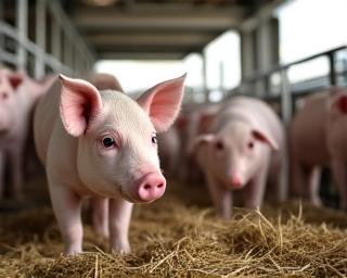 Immagine di animali da allevamento in ambienti con standard di benessere elevati