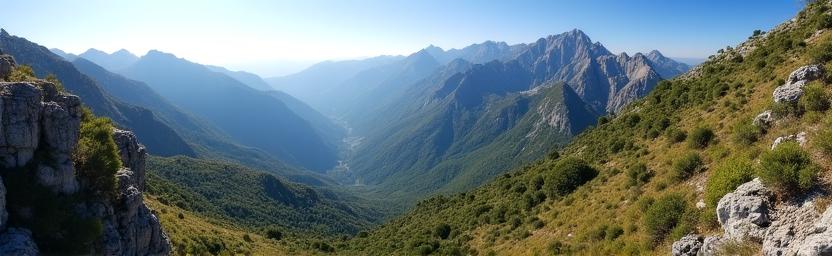 Paesaggio montano dell'Appennino in fase di rewilding naturale